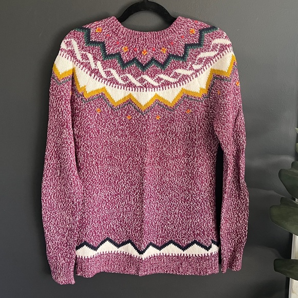 Old Navy Purple Fair Isle Sweater S Tall - Picture 9 of 13